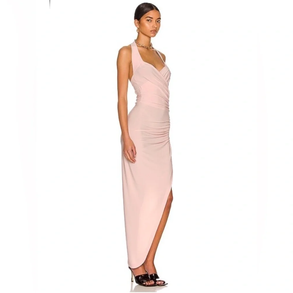 Norma Kamali Cayla Side Drape Gown Pink - Picture 2 of 8